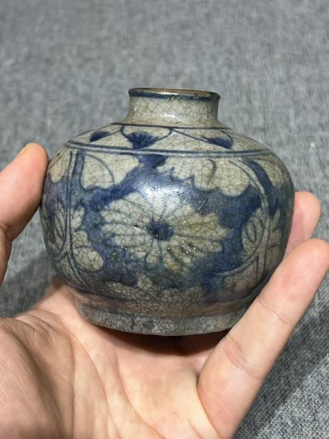 古玩陶瓷晚明青花水盂拍賣，當前價格888元