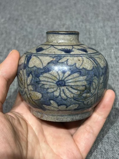 古玩陶瓷晚明青花水盂拍賣，當前價格888元