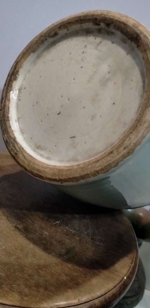 古玩陶瓷豆青釉青花瓶拍賣,當(dāng)前價格5299元