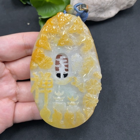 古玩玉器山水牌子(帶翡翠鑒定證書)拍賣,當前價格1800元