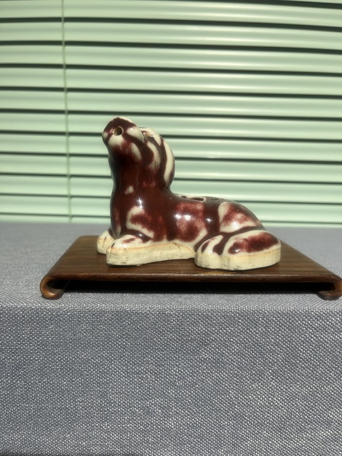 古玩陶瓷紅釉動物形水盂拍賣,當前價格8500元