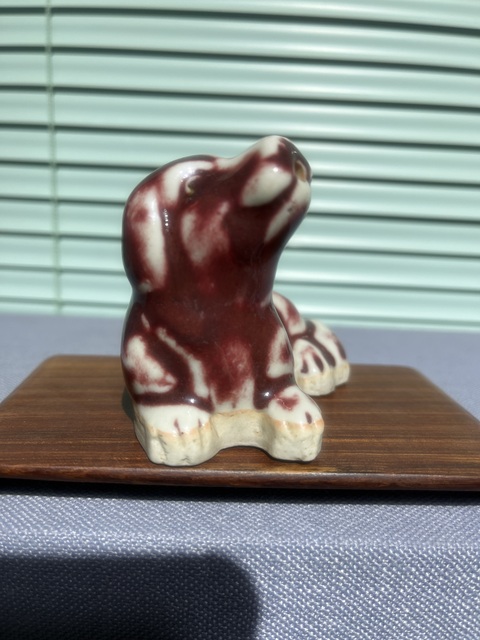 古玩陶瓷紅釉動物形水盂拍賣,當前價格8500元