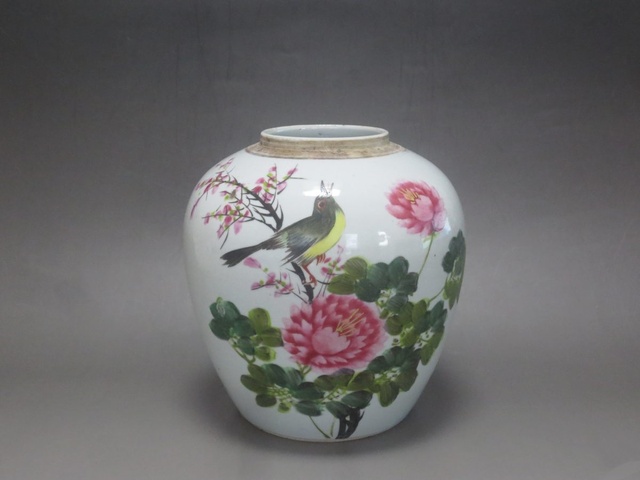 古玩陶瓷花鳥紋罐拍賣,當前價格950元