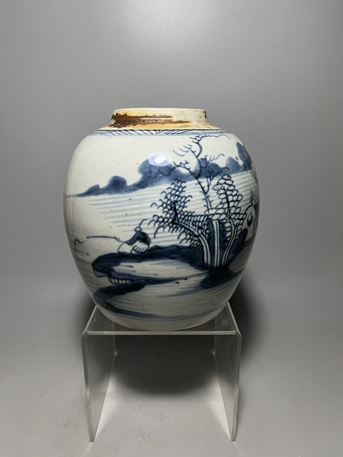 古玩陶瓷青花山水人物紋罐拍賣,當前價格0元