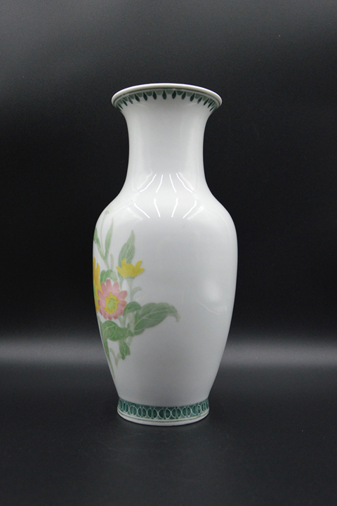 古玩陶瓷【鳳麟齋】醴陵棕雙鳳花卉紋瓶拍賣，當前價格199元