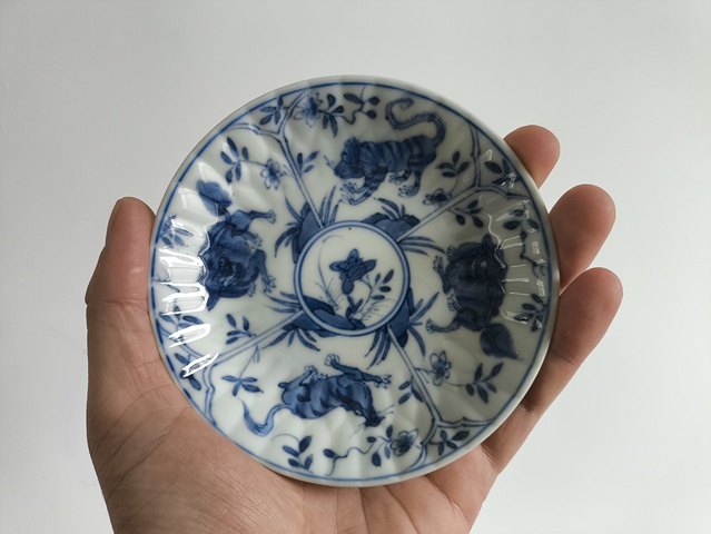 古玩陶瓷清康熙青花瑞獸紋杯碟拍賣,當前價格5288元