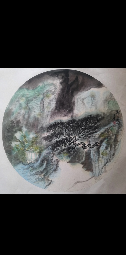 古玩字畫中美協(xié)會員國家一級美術(shù)師黃永濱觀山聽泉拍賣,當(dāng)前價格699元