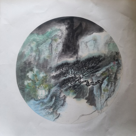 古玩字畫中美協(xié)會員國家一級美術(shù)師黃永濱觀山聽泉拍賣,當(dāng)前價格699元