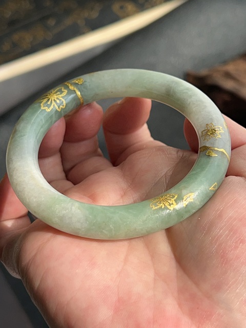 古玩玉器翡翠鐲子拍賣，當(dāng)前價(jià)格1500元