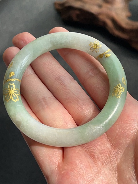 古玩玉器翡翠鐲子拍賣，當(dāng)前價(jià)格1500元