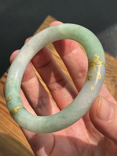 古玩玉器翡翠鐲子拍賣，當(dāng)前價(jià)格1500元