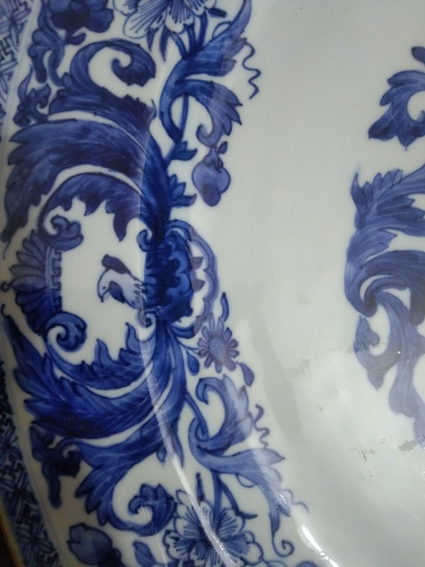 古玩陶瓷【41cm】清康熙青花花卉紋盤拍賣，當前價格12888元