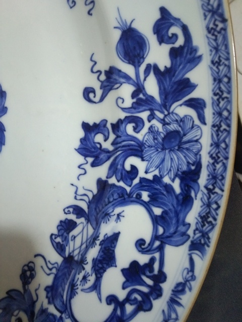 古玩陶瓷【41cm】清康熙青花花卉紋盤拍賣，當前價格12888元