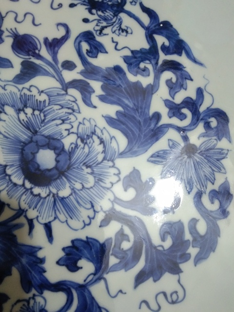 古玩陶瓷【41cm】清康熙青花花卉紋盤拍賣，當前價格12888元
