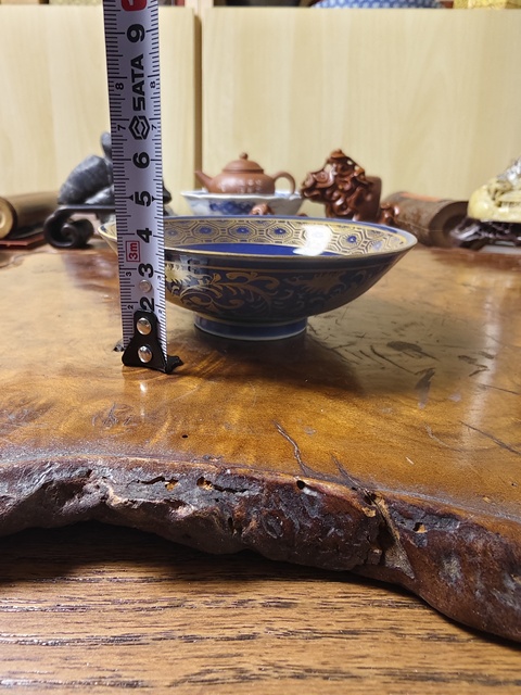 古玩陶瓷藍(lán)釉描金碗拍賣(mài),當(dāng)前價(jià)格698元