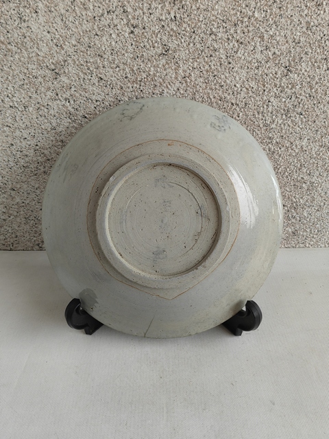 古玩陶瓷龍泉青瓷青花盤拍賣,當前價格398元