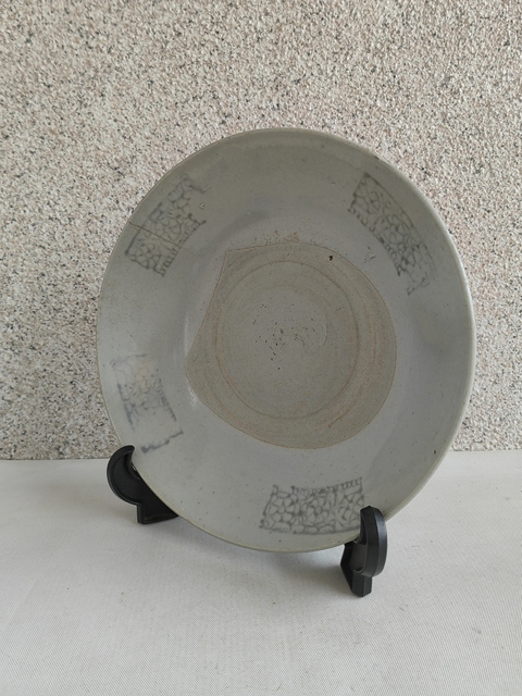 古玩陶瓷龍泉青瓷青花盤拍賣,當前價格398元
