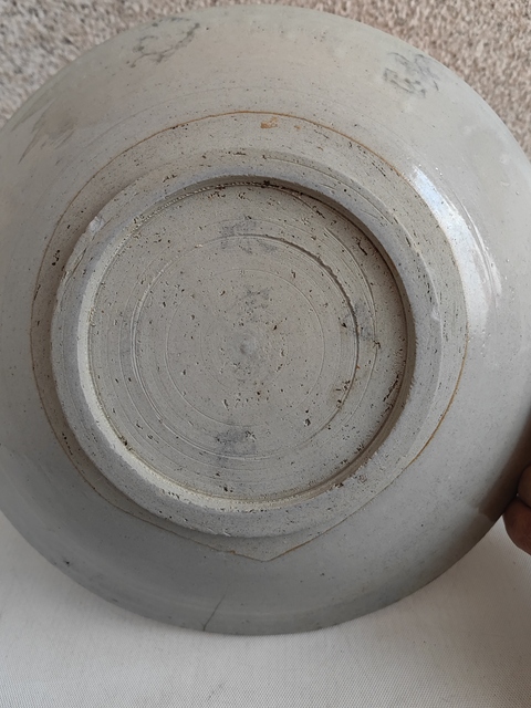 古玩陶瓷龍泉青瓷青花盤拍賣,當前價格398元