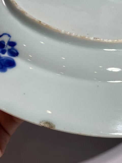 古玩陶瓷（虧出，不議價）清康熙博古紋嬰戲圖青花折沿盤拍賣，當前價格1600元