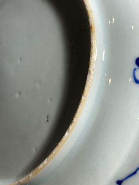 古玩陶瓷（虧出，不議價）清康熙博古紋嬰戲圖青花折沿盤拍賣，當前價格1600元