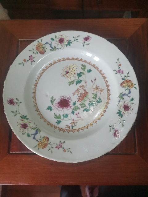 古玩陶瓷粉彩盤拍賣，當前價格980元