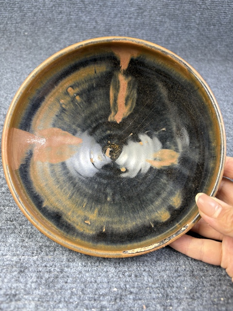 古玩陶瓷磁州窯黑釉鐵銹斑紋碗拍賣,當前價格2388元