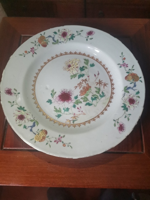 古玩陶瓷粉彩盤拍賣，當前價格980元