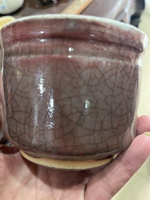 古玩陶瓷清中期郎紅釉筒式爐拍賣，當前價格5000元