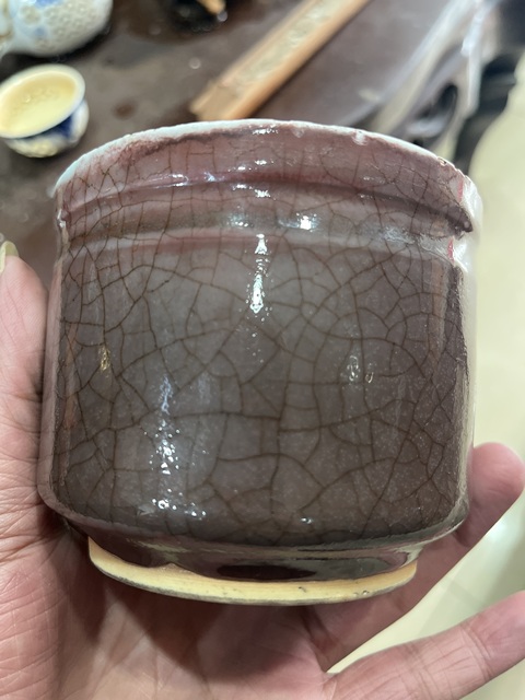 古玩陶瓷清中期郎紅釉筒式爐拍賣，當前價格5000元