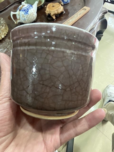 古玩陶瓷清中期郎紅釉筒式爐拍賣，當前價格5000元