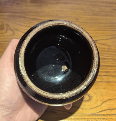 古玩陶瓷明黑釉茶入（原蓋）860拍賣，當前價格860元