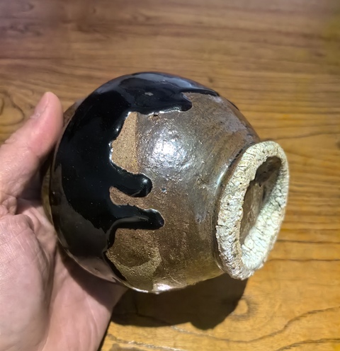 古玩陶瓷明黑釉茶入（原蓋）860拍賣，當前價格860元