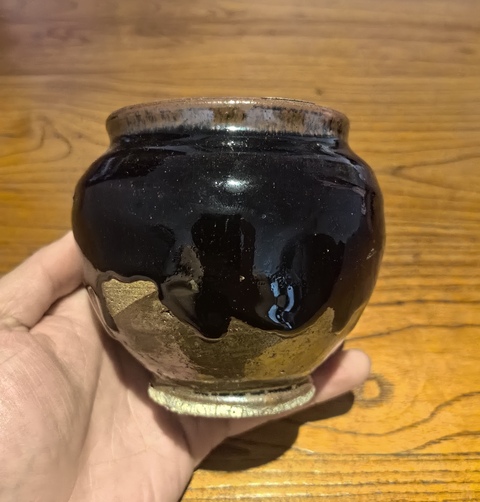 古玩陶瓷明黑釉茶入（原蓋）860拍賣，當前價格860元
