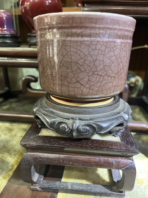 古玩陶瓷清中期郎紅釉筒式爐拍賣，當前價格5000元