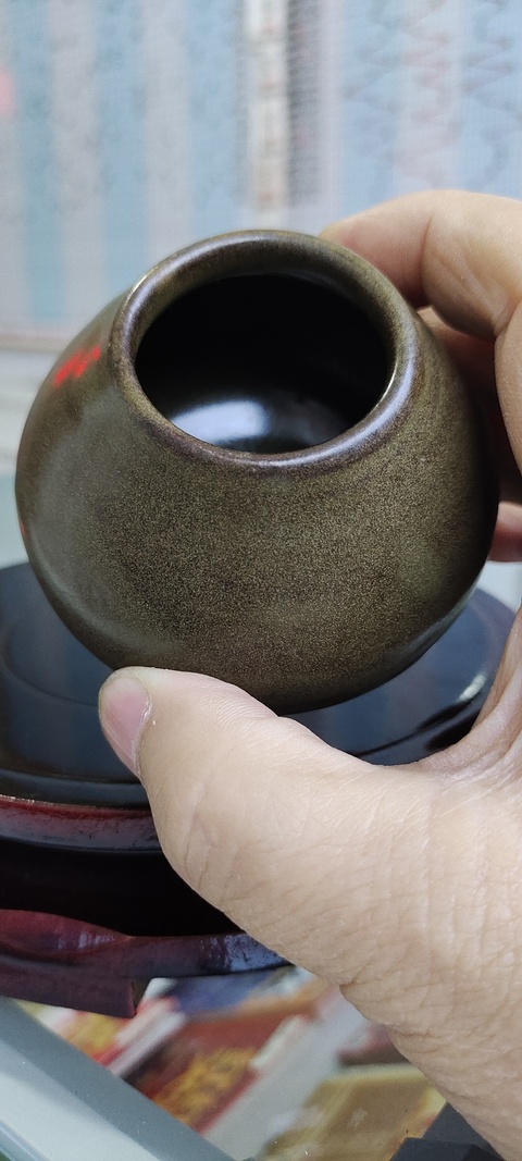 古玩陶瓷雅致的明代茶葉末釉雞心罐拍賣,當前價格2666元