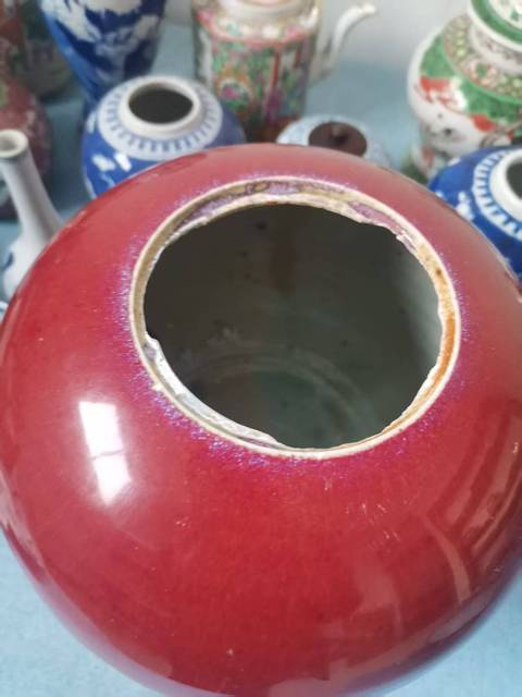 古玩陶瓷清乾隆時期紅釉蓋罐拍賣,當前價格2680元