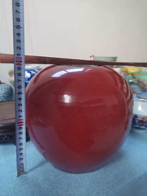 古玩陶瓷清乾隆時期紅釉蓋罐拍賣,當前價格2680元