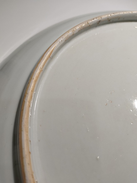 古玩陶瓷清康熙雙犄角牡丹紋青花盤拍賣,當前價格4200元