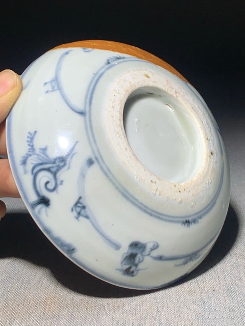 古玩陶瓷明中·青花人物故事紋洗真品鑒賞圖
