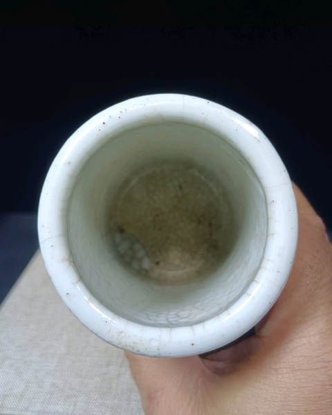 古玩陶瓷晚清哥釉青花山水筆筒文房器路份高品相如圖器身開片非常漂亮拍賣,當前價格1698元