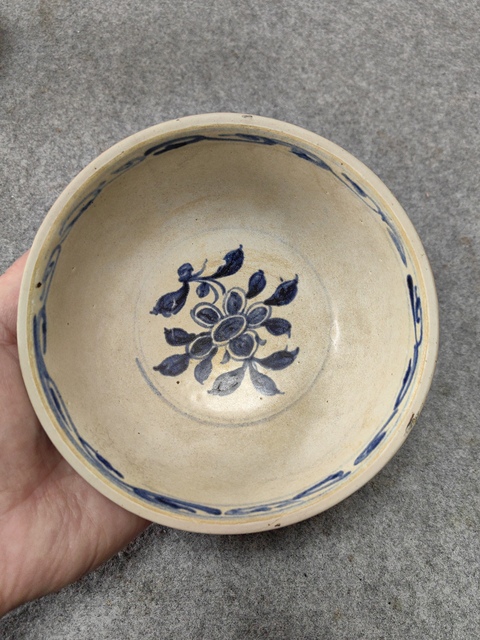古玩陶瓷明早期—青花折枝花卉紋碗拍賣，當前價格788元