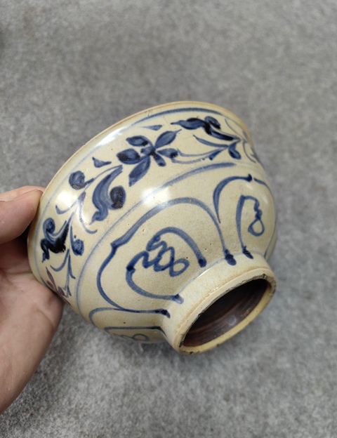 古玩陶瓷明早期—青花折枝花卉紋碗拍賣，當前價格788元