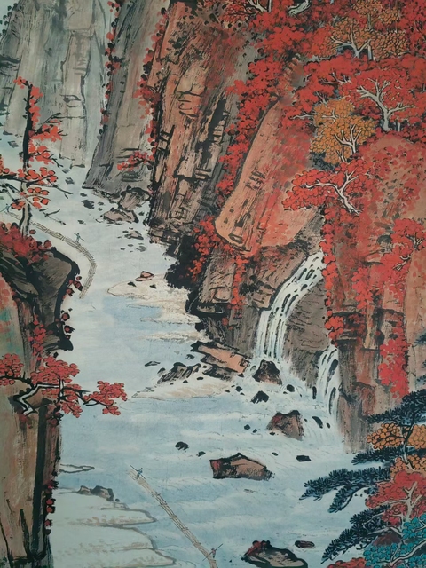 古玩字畫關山月山水拍賣，當前價格80000元