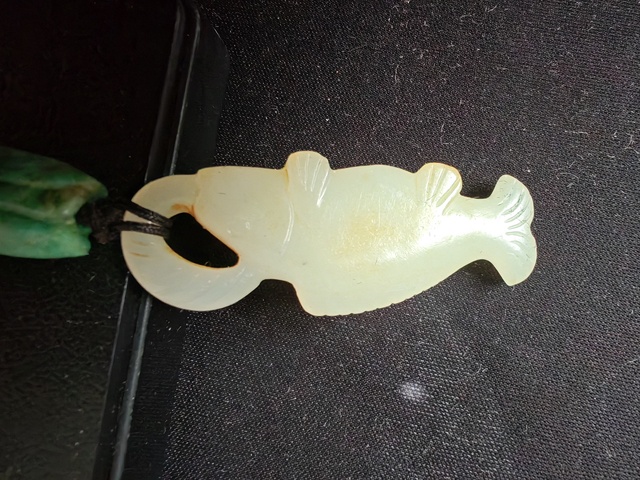 古玩玉器玉魚型墜真品鑒賞圖