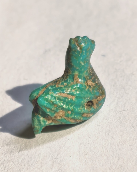古玩玉器漢代松石鳥真品鑒賞圖