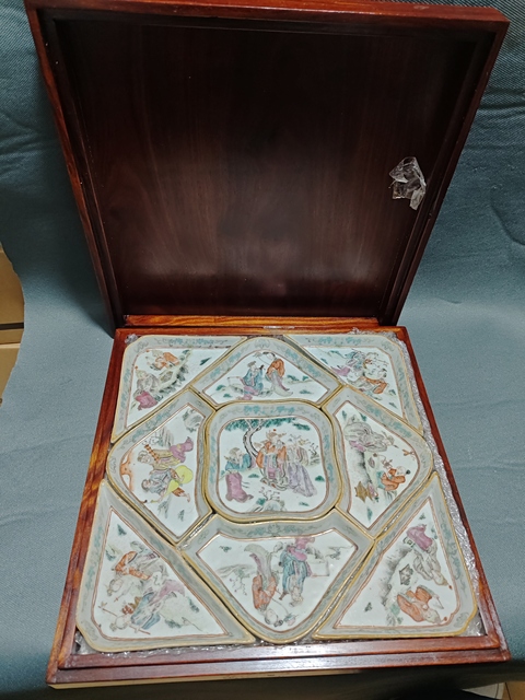 古玩陶瓷粉彩八仙祝壽圖攢盤拍賣,當前價格15000元