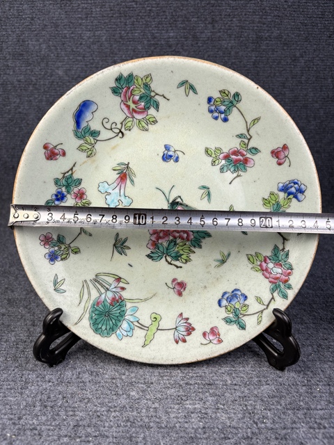古玩陶瓷豆青釉粉彩飛蝗騰達(dá)賞盤拍賣,當(dāng)前價格1088元