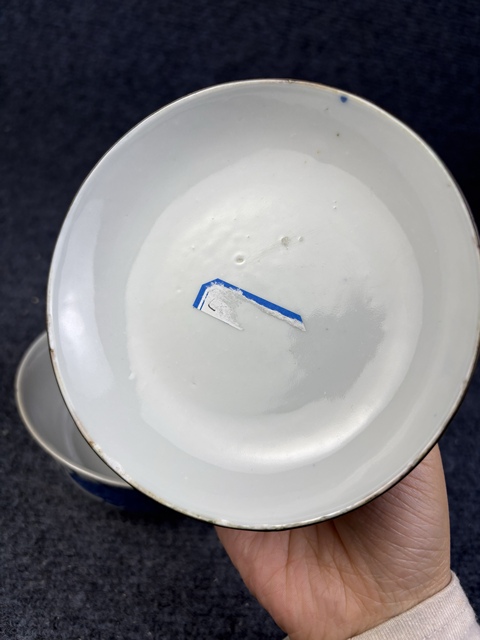 古玩陶瓷青花蓮池鴛鴦紋大蓋碗拍賣,當前價格2688元