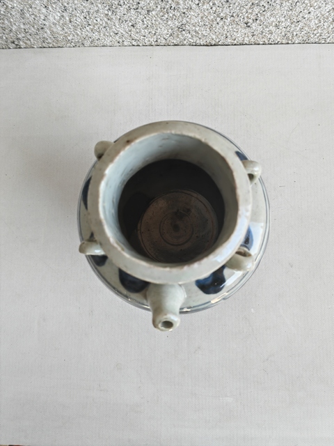 古玩陶瓷吉語紋青花四系壺拍賣,當前價格450元