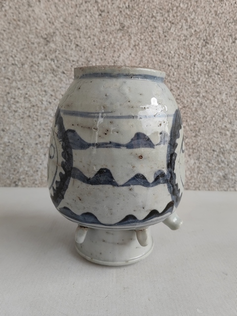 古玩陶瓷吉語紋青花四系壺拍賣,當前價格450元